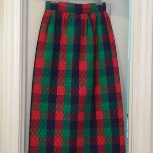 Vintage Full Length Quilted Holiday Skirt